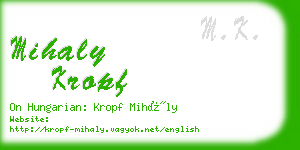 mihaly kropf business card